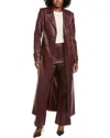 Bardot Longline Coat In Burgundy