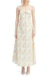 Bardot Lora Broderie Maxi Dress In Yellow