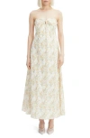 Bardot Lora Broderie Maxi Dress In Yellow Floral