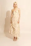Bardot Lora Broderie Maxi Dress In Yellow Flr