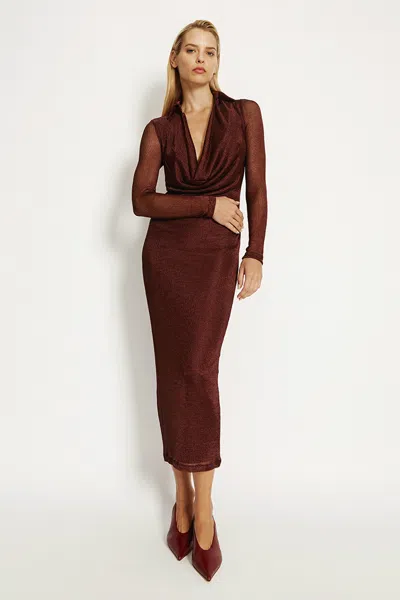 Bardot Lorel Lurex Midi Dress In Purple