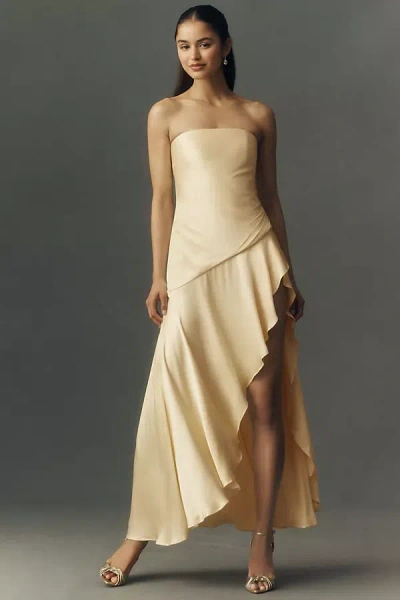 Bardot Lorenza Asymmetric Midi Dress In Neutral