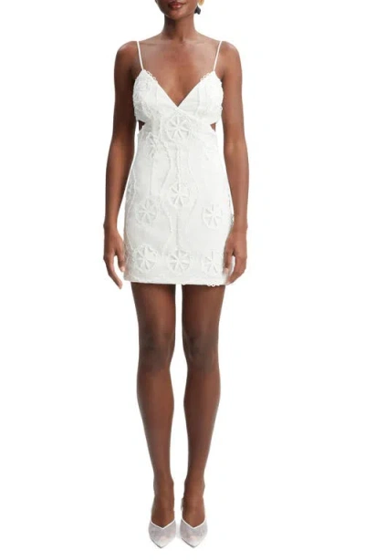 Bardot Loressa Lace Minidress In Orchid White