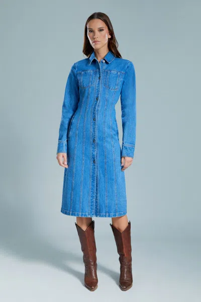 Bardot Lorna Denim Shirt Dress In Vintage
