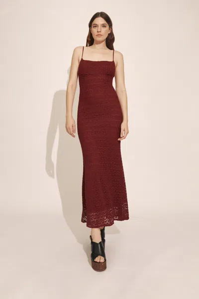 Bardot Louisa Mesh Midi Dress In Burgundy