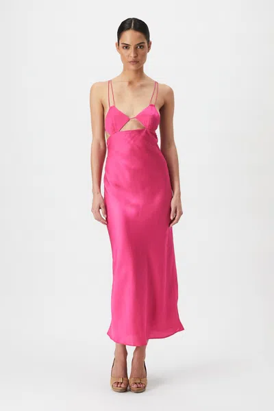 Bardot Lucia Midi Slip Dress In Pink