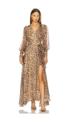 Bardot Lucianna Leopard Print Long Sleeve Wrap Dress In 豹纹