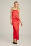 Bardot Lucille Satin Maxi Dress In Red