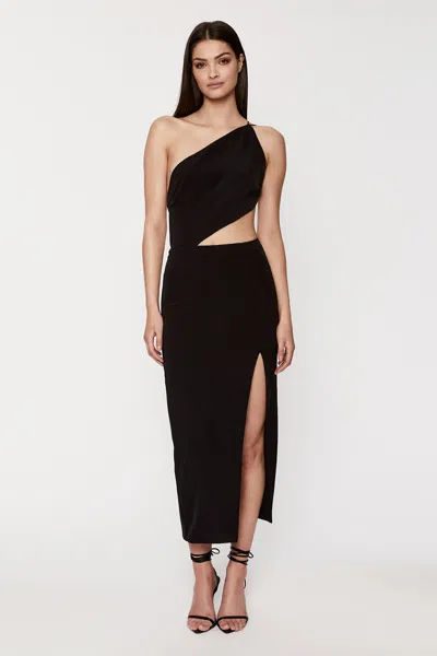 Bardot Luna Cut Out Midi Dress In Black