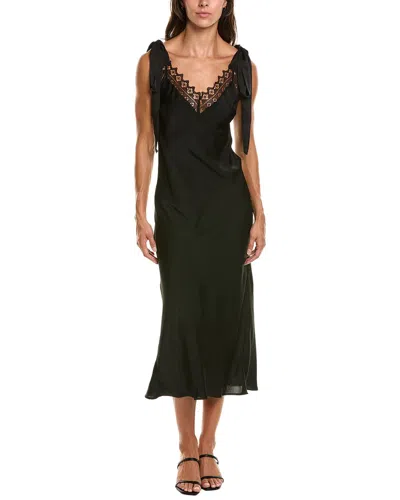 Bardot Lydia Tie-strap Midi Dress In Black