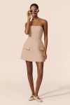 Bardot Madeline Hour-glass Strapless Mini Dress In Beige