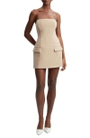 Bardot Madeline Hour-glass Strapless Mini Dress In Tan