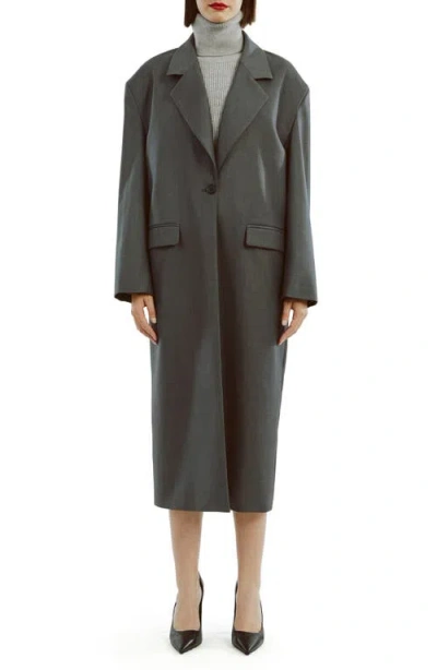 Bardot Maika Longline Coat In Dark Grey