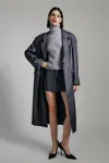 Bardot Maika Oversized Coat In Dark Grey