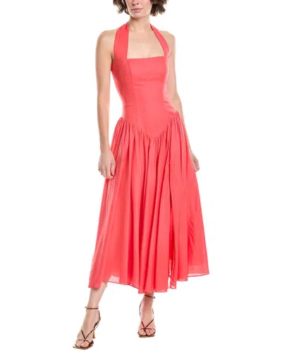 BARDOT MARABELLA HALTER LINEN-BLEND MAXI DRESS