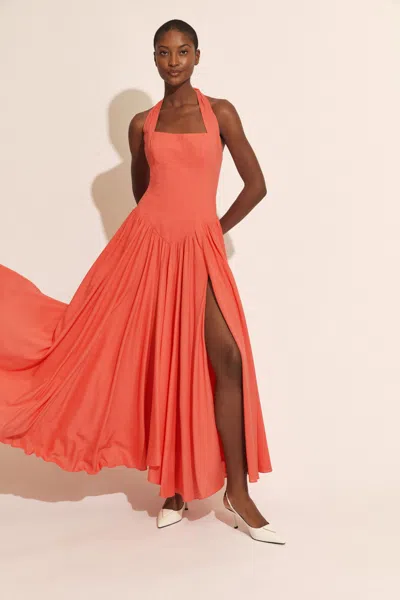 Bardot Marabella Halter Maxi Dress In Melon