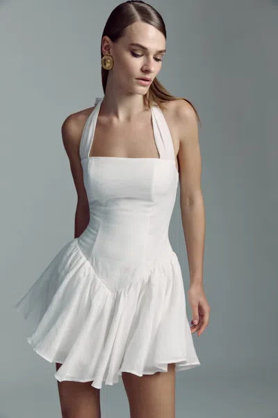 Bardot Marabella Halter Mini Dress In White