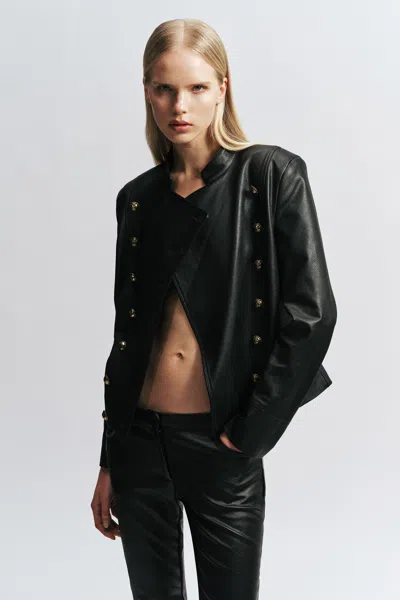 Bardot Marcella Vegan Leather Jacket In Black