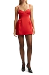 Bardot Marcello Satin Minidress In Red