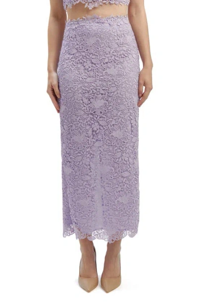 Bardot Mariah High Waist Lace Maxi Skirt In Lilac