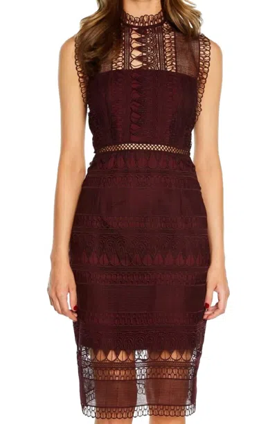 Bardot Mariana Lace Dress In Red In Burgundy