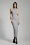 Bardot Mariano Turtleneck Sleeveless Rib Sweater Dress In Grey