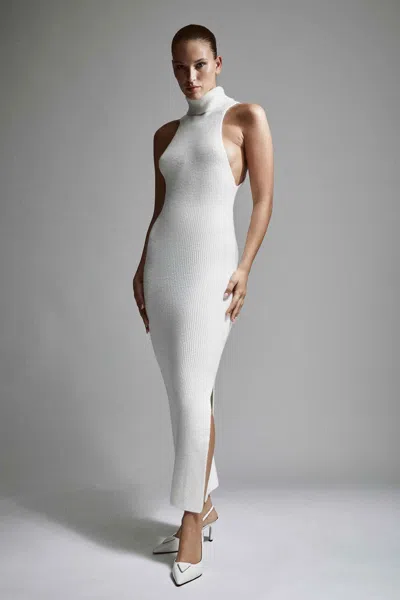Bardot Mariano Knit Maxi Dress In Orchid Wht