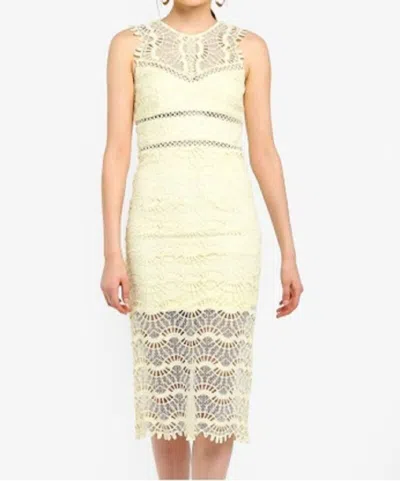 Bardot Mariano Lace Sleeveless Halter Cocktail Dress In Yellow