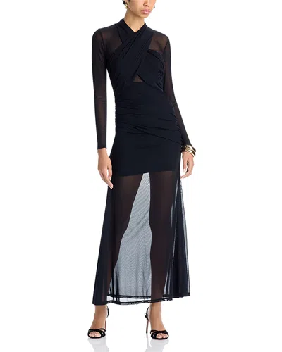 Bardot Marice Mesh Maxi Dress In Blue