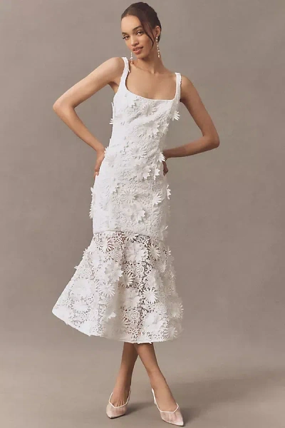 Bardot Marico Sleeveless Lace Appliqué Midi Dress In White