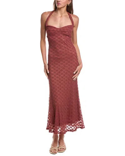 Bardot Mariko Halter Neck Maxi Dress In Brown