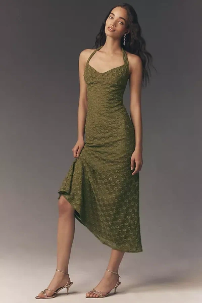 Bardot Mariko Halter-neck Maxi Dress In Green