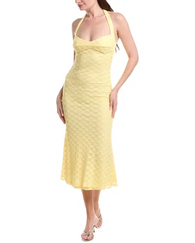 Bardot Mariko Halter Neck Midi Dress In Yellow