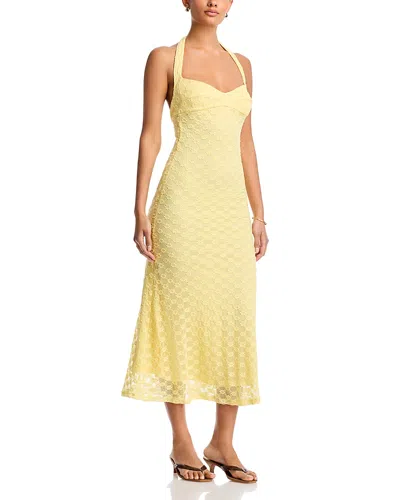 Bardot Mariko Halter Neck Midi Dress In Yellow