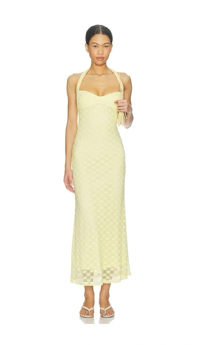 Bardot Mariko Halter Neck Midi Dress In Yellow