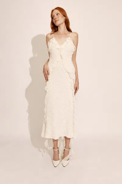 Bardot Marsella Ruffle Midi Dress In Ivory