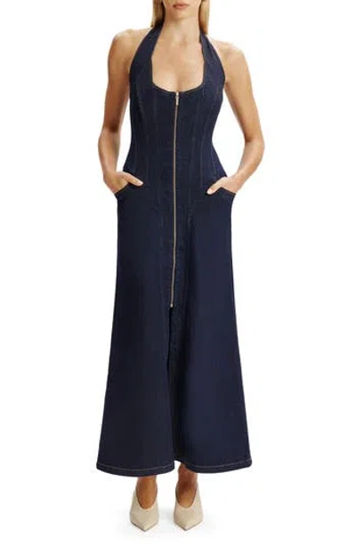 Bardot Martel Denim Midi Dress In Blue