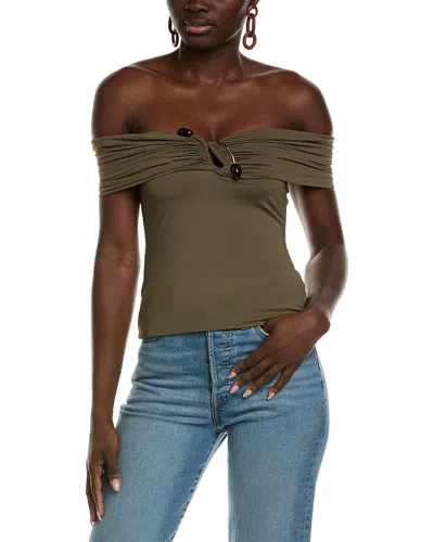 Bardot Martina Off-the-shoulder Top In Green