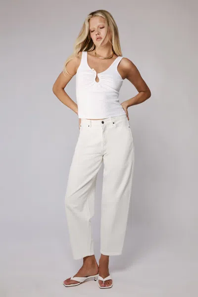 Bardot Mason Ribbed Tank In White