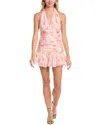 Bardot Mave Floral Halter Minidress In Pink