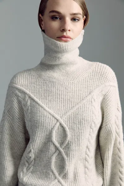 Bardot Maya Cable Knit In Ivory