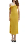 Bardot Womens Solid Chiffon Midi Dress In Marigold