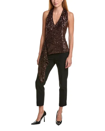 Bardot Melanie Halter Sequin Top In Brown
