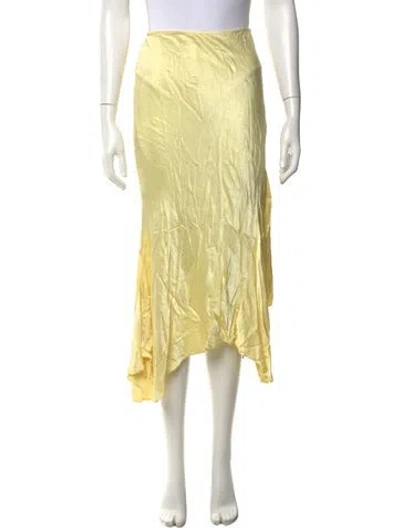 Pre-owned Bardot Midi Length Skirt In Yellow