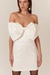 Bardot Bow Off-the-shoulder Mini Dress In White