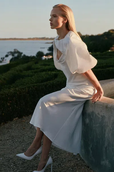 Bardot Mirana Satin Slip Midi Dress In White