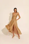 Bardot Mirelle Linen Maxi Dress In Latte