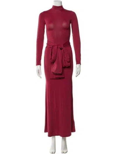 Pre-owned Bardot Mock Neck Long Dress In Pink