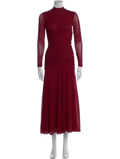 Pre-owned Bardot Mock Neck Long Dress In Red