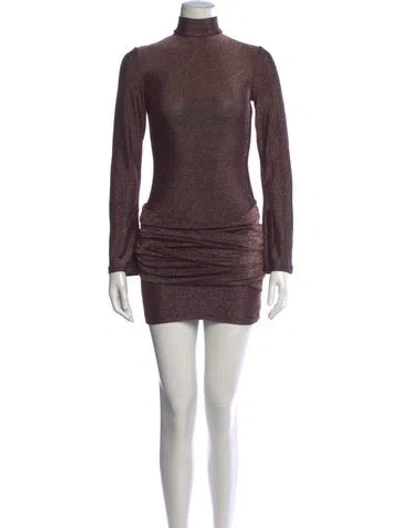 Pre-owned Bardot Mock Neck Mini Dress In Purple